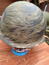 Load image into Gallery viewer, Vietnam war M1 helmet painted with ARVN special forces Technical Directorate insignia