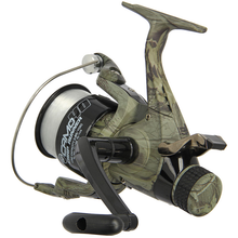 Load image into Gallery viewer, Angling Pursuits Camo 40 - 3BB Carp Runner Reel with 12lb Line and Spare Spool
