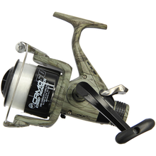 Load image into Gallery viewer, Angling Pursuits Camo 60 - 3BB Carp Runner Reel with 12lb Line and Spare Spool
