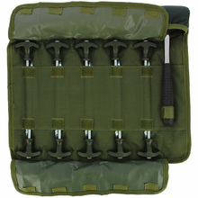 Load image into Gallery viewer, NGT Bivvy Peg Set - 10 x 8&quot; Bivvy Pegs and Mallet in Roll Up Case
