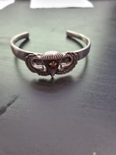 Load image into Gallery viewer, WW11 US Airborne solid silver jump wings on a solid silver bangle
