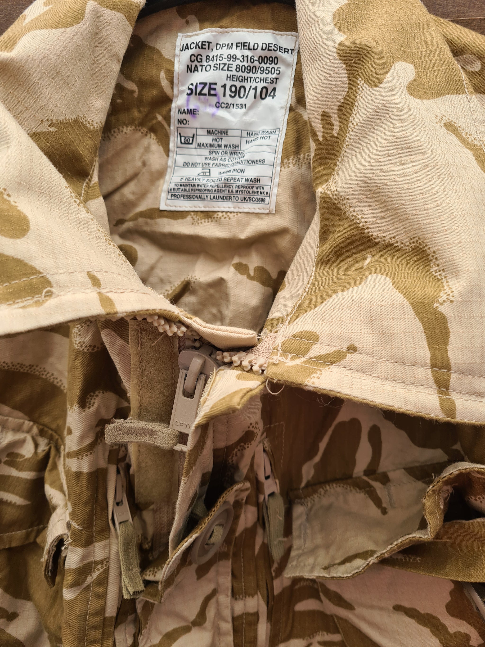 British Army Desert DPM Ripstop jacket un-issued – Bat 21 