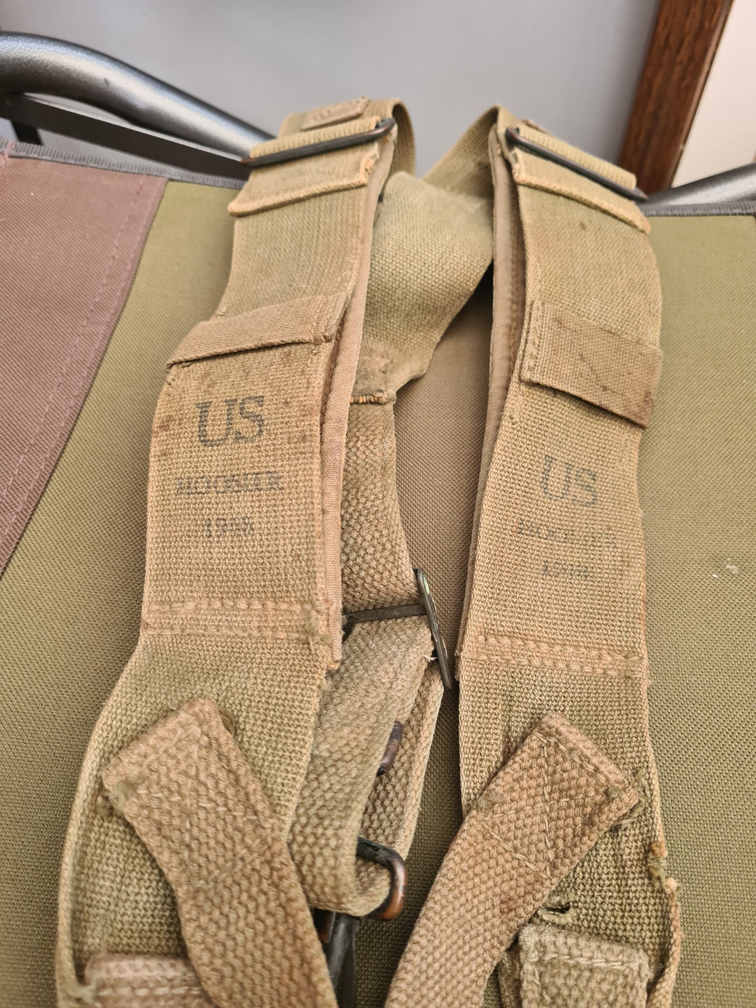 Ww11 Racks US WW11 44 Pattern field pack suspenders original – Bat 21 Militaria ...