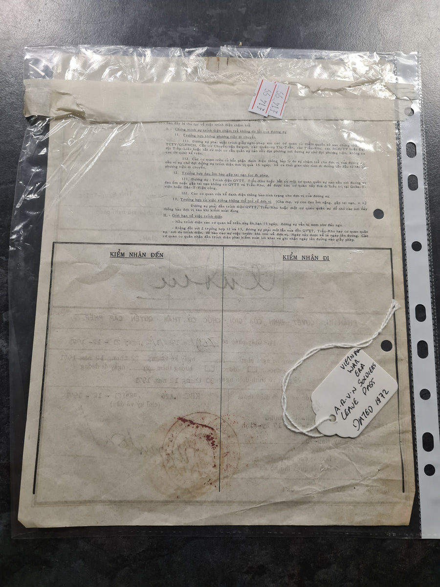 Vietnam War ARVN Soldiers leave pass – Bat 21 Militaria and Surplus