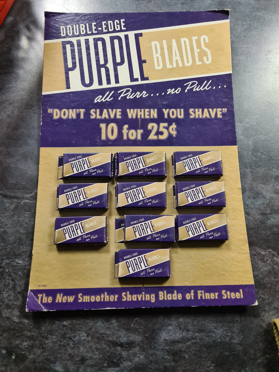 US WW11 era purple brand shaving blades