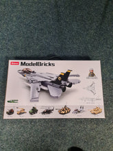 Load image into Gallery viewer, Sluban Modern fighter jet building block kit
