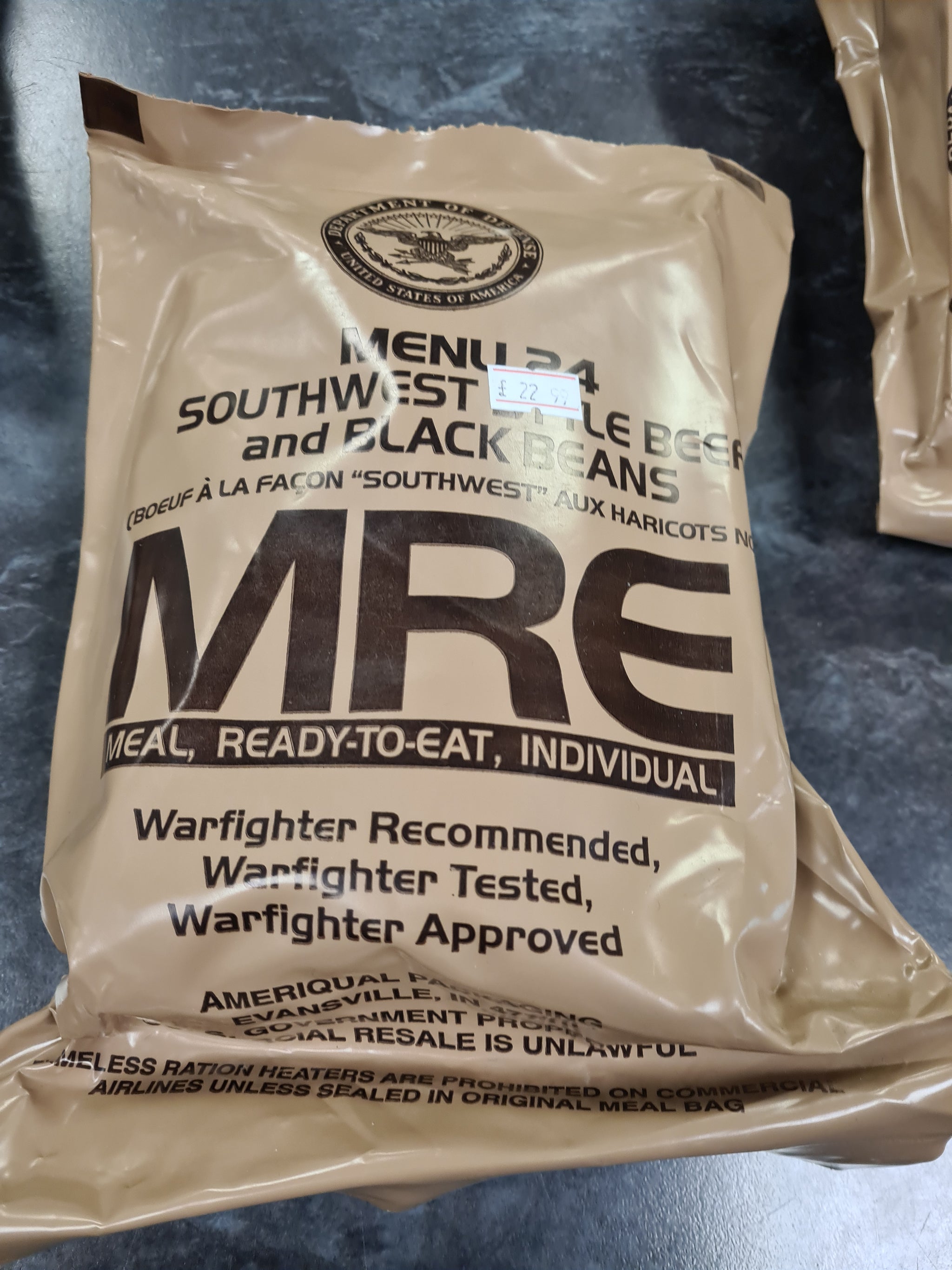 US current issue MRE meals – Bat 21 Militaria and Surplus
